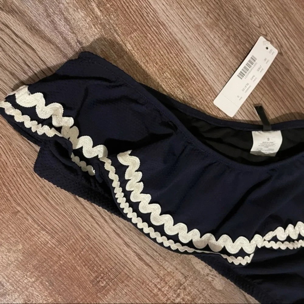 NWT J.Crew One-Shoulder Piqué Nylon Bikini Top